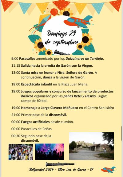 Fiestas de Ntra Sra de Garón en Antigüedad 28.09.24