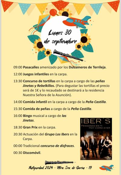 Fiestas de Ntra Sra de Garón en Antigüedad 28.09.24